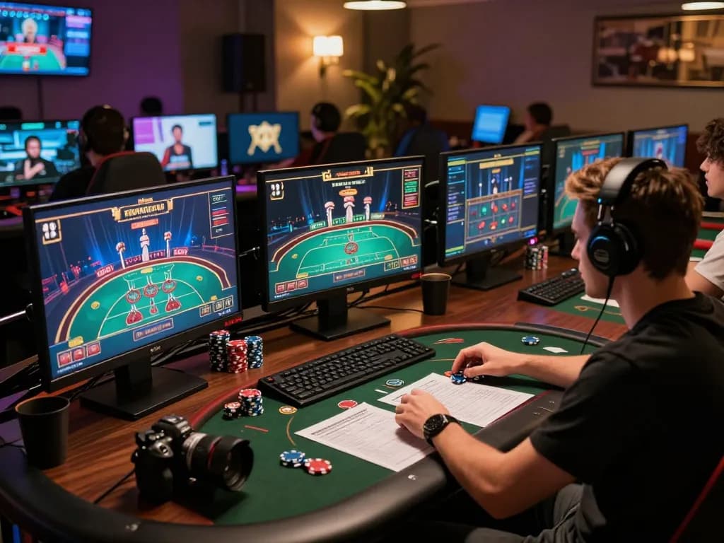 Engaging online gaming setup featuring KUWIN poker game display, emphasis on strategic gameplay.