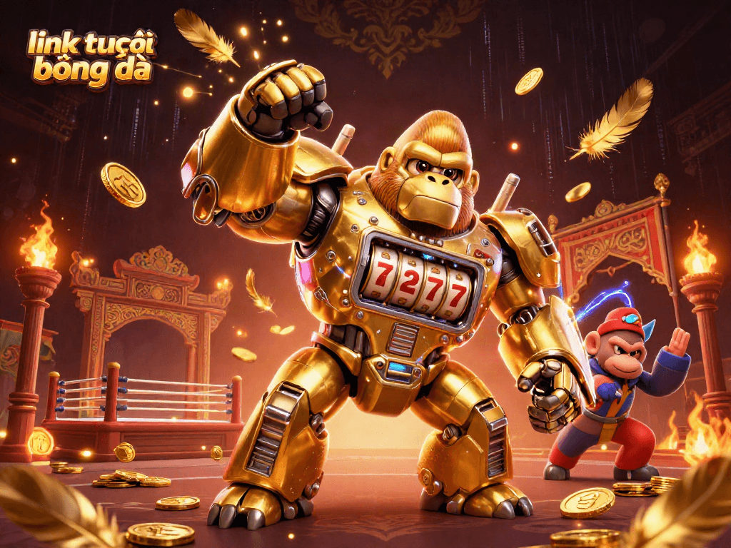 Experience thrilling sports action with link trực tiếp bóng đá as the mechanical gorilla punches upward, scattering coins.