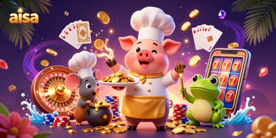 Experience the excitement of casino gameplay with aisa as vibrant characters create gaming magic.