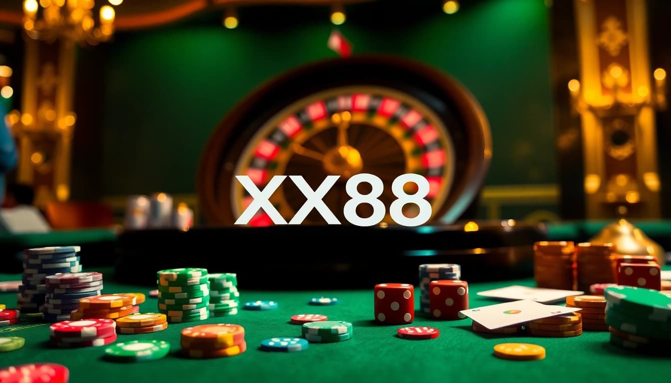 Experience the thrill of XX88 with high-stakes poker, vibrant game tables, and casino excitement.