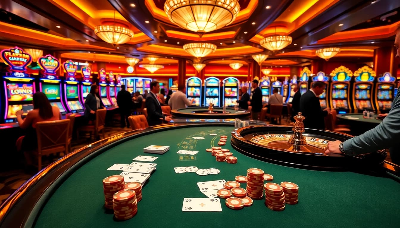 Hitclub players enjoying vibrant casino games with engaging tables and slot machines.