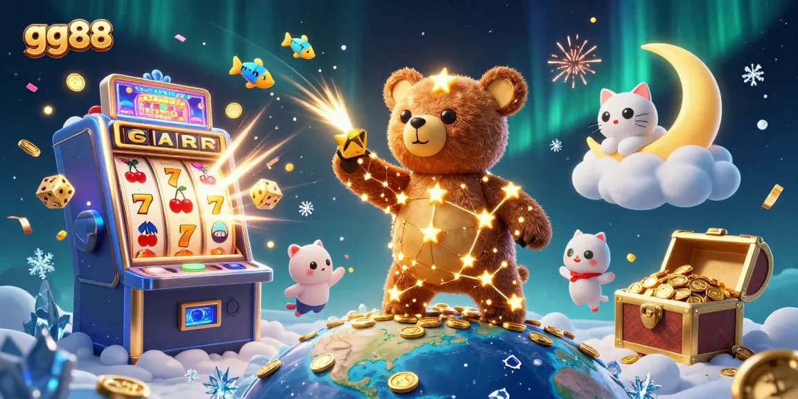 Spin to win big at gg88 with captivating casino game elements and a dynamic starry theme.