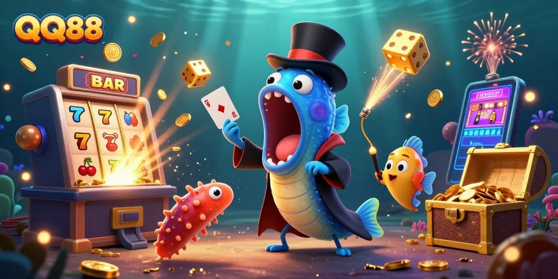 Engage with QQ88's thrilling gaming atmosphere featuring interactive characters and bursting jackpots.