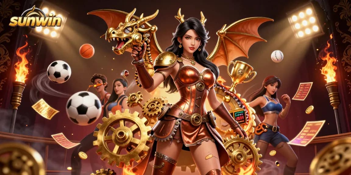 Experience thrilling sunwin adventures with engaging sports betting elements in a vibrant 3D casino scene.