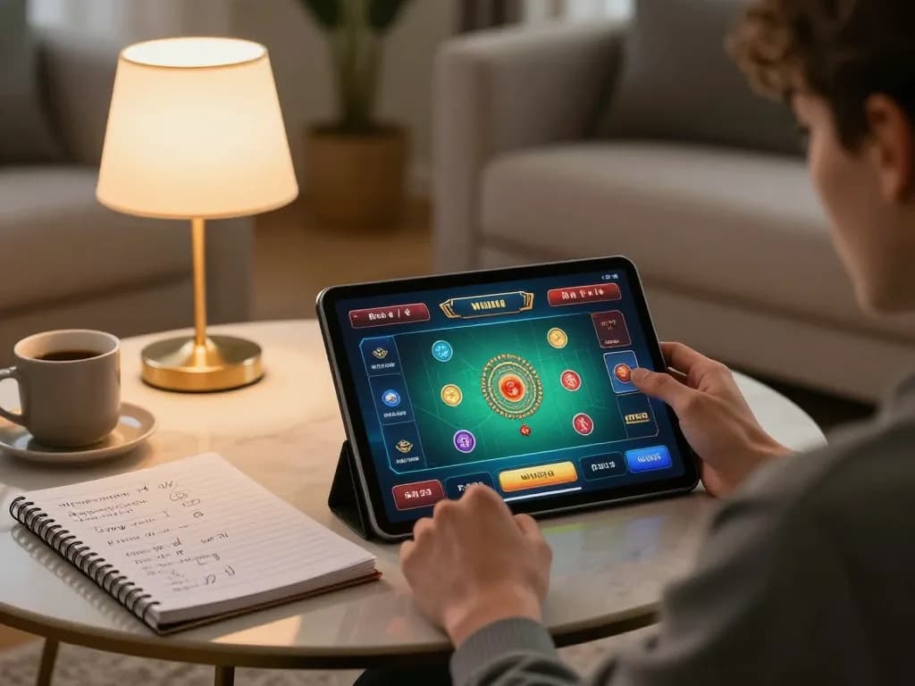 Playing strategic online poker on a tablet at home using https://s666hn.com/ for clear betting insights