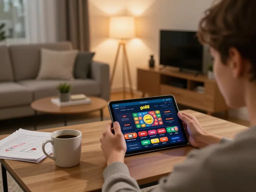 Experience thrilling gameplay at go88 with a cozy home setup featuring an engaging casino app