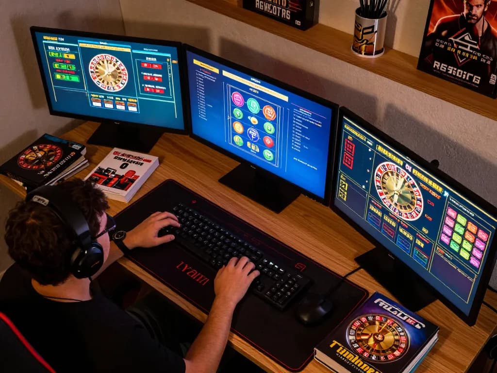 Engaging online gaming session with multiple displays for tr88 betting strategies and casino games