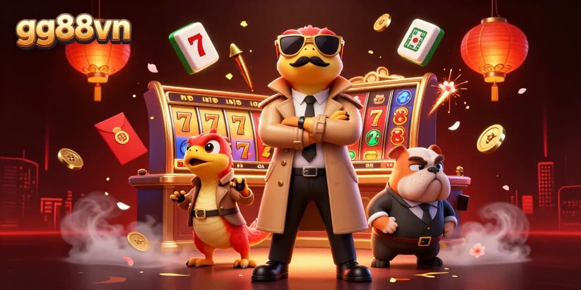 Elevate your play with gg88vn in this dynamic 3D illustration of a whimsical casino scene.