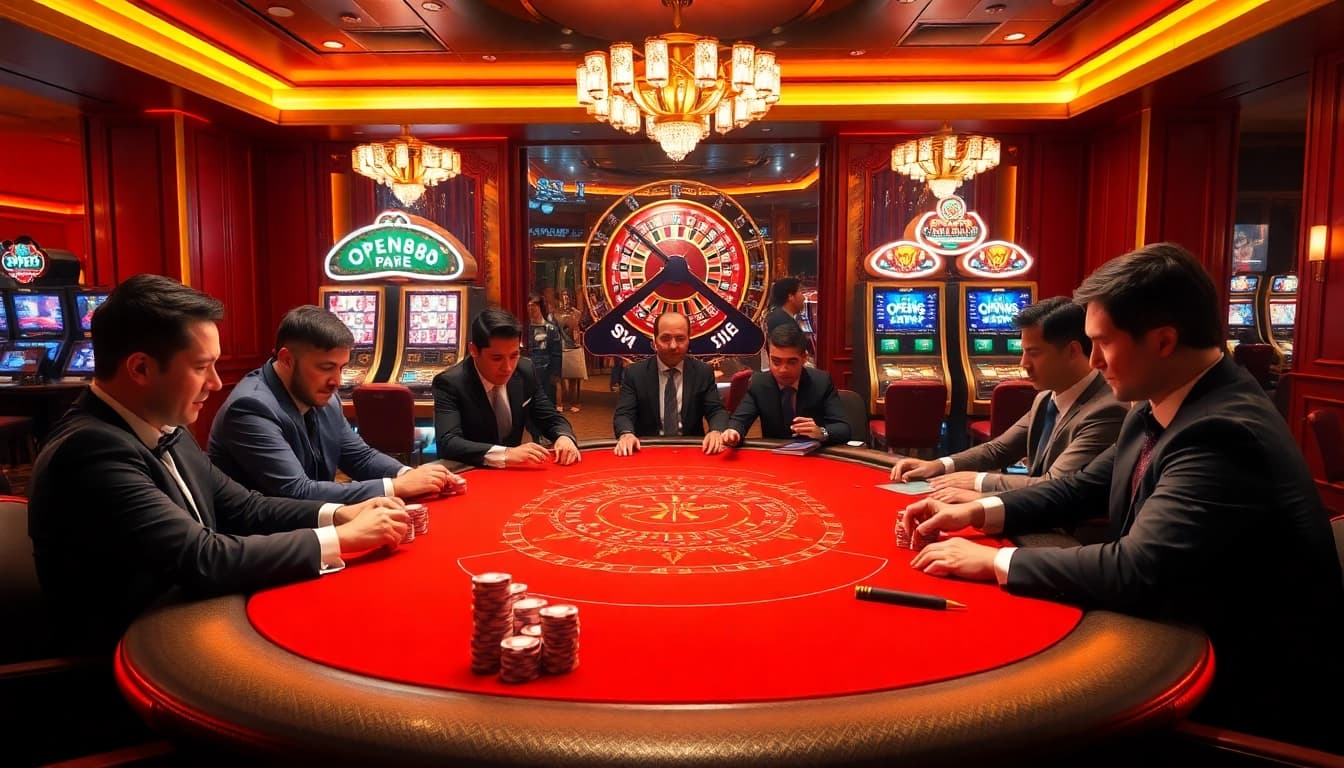 Engaging poker table scene capturing the essence of OPEN88 casino excitement.