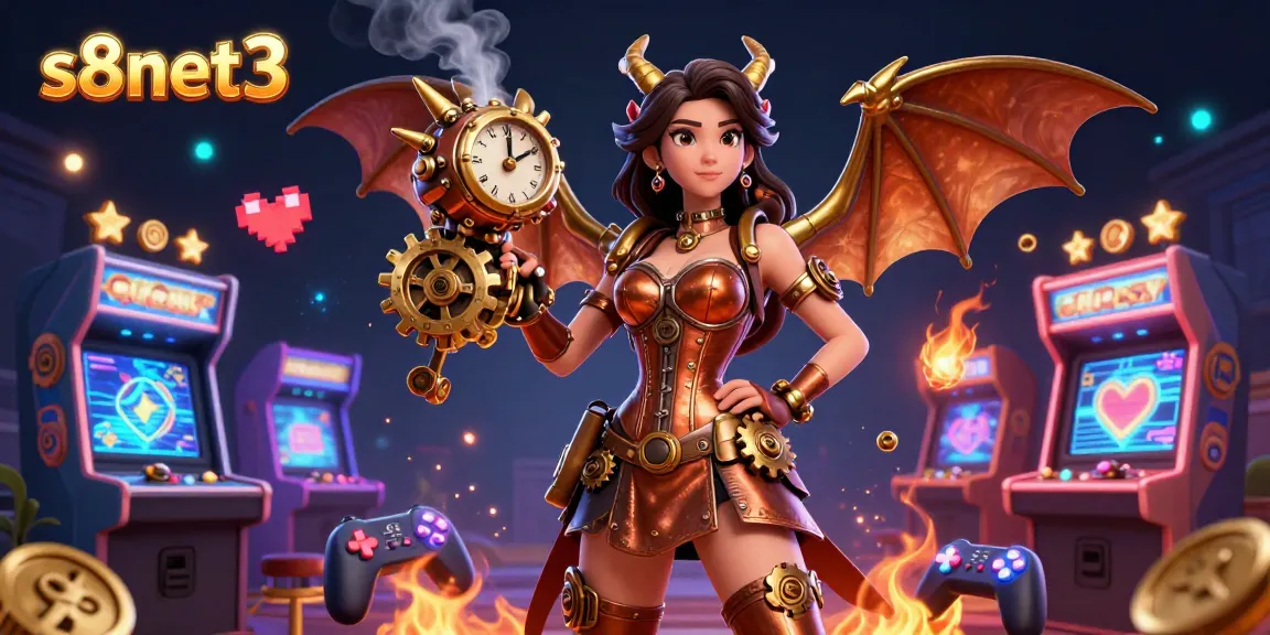 S8net3 captivates with stunning 3D characters and vibrant casinos in an ultra-detailed digital illustration.