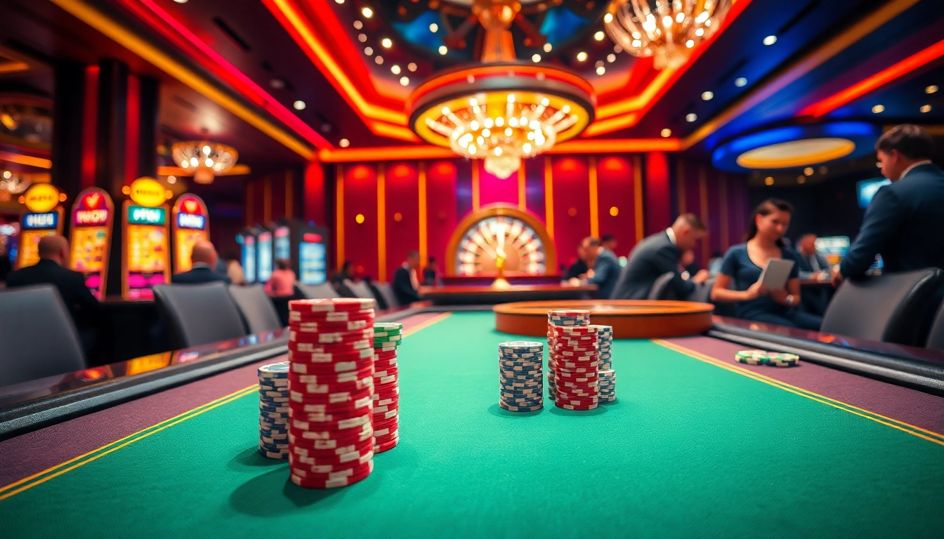 MM88 promotions at a luxurious casino poker table filled with chips and excitement.