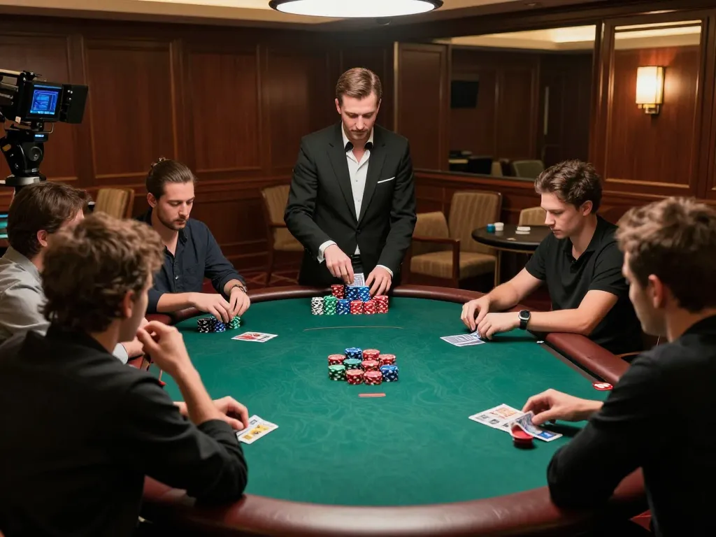 Players strategizing in a high-stakes poker game at 789win casino, showcasing intense gameplay.