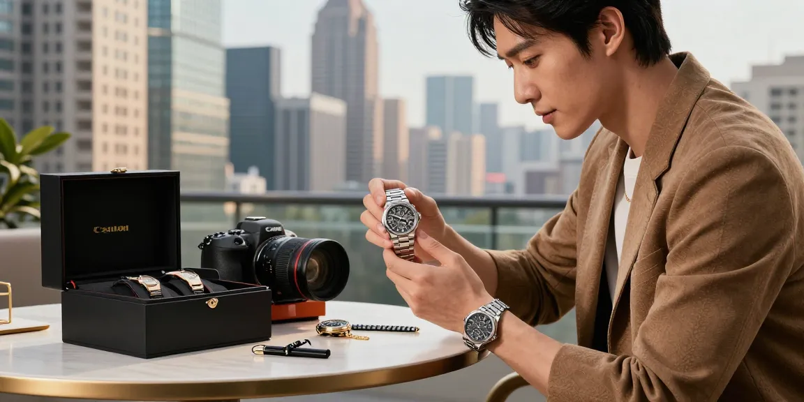 Showcasing exquisite replica watches in an urban lifestyle setting.