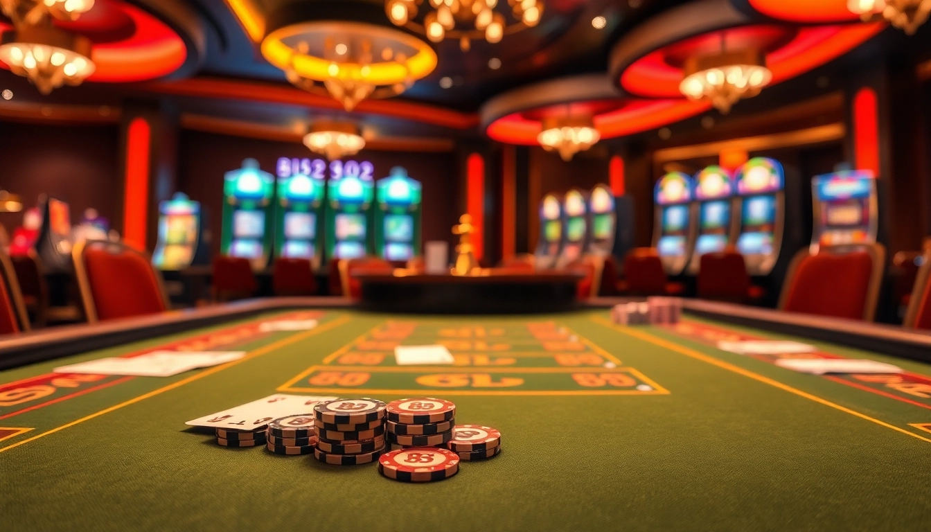 B52 casino scene with vibrant gambling table and luxury elements for an exciting gaming experience.
