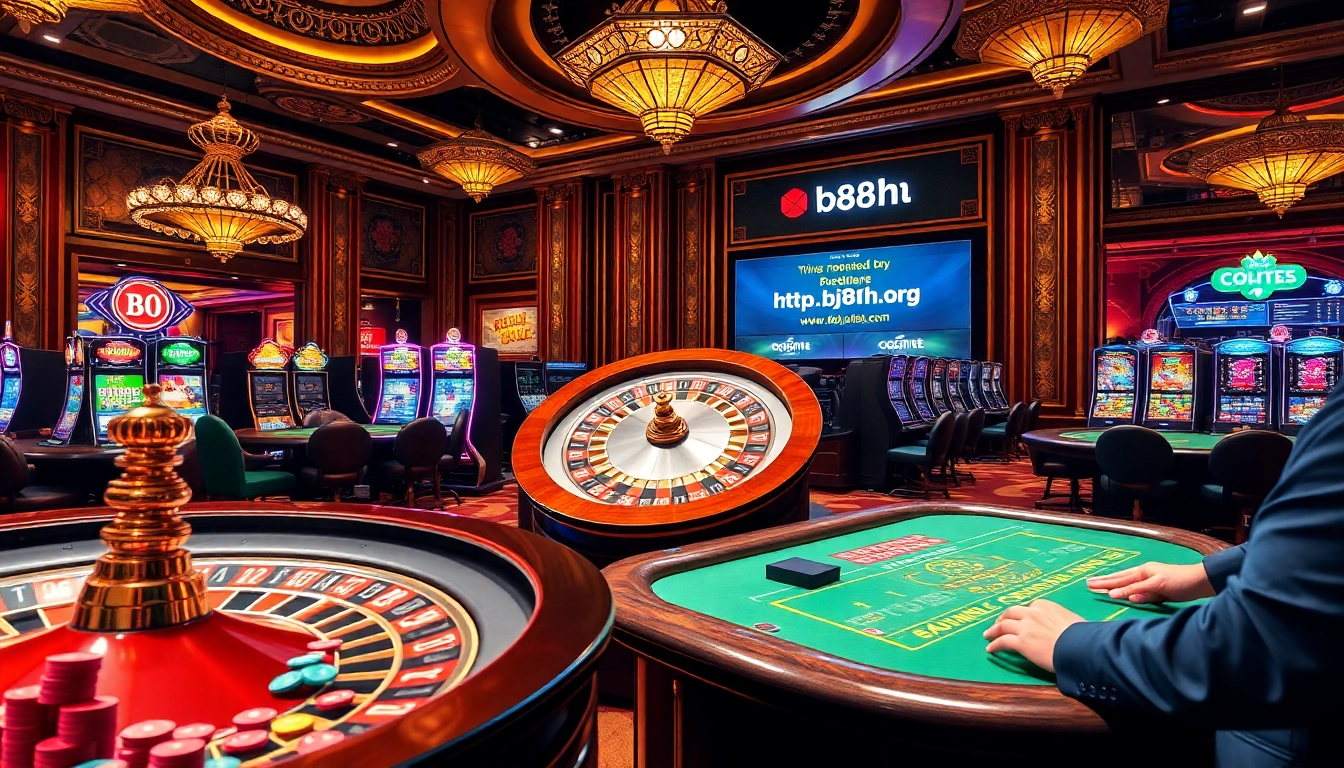 Experience the thrill of gambling at https://bj88h.org/ with luxurious casino tables and vibrant games.