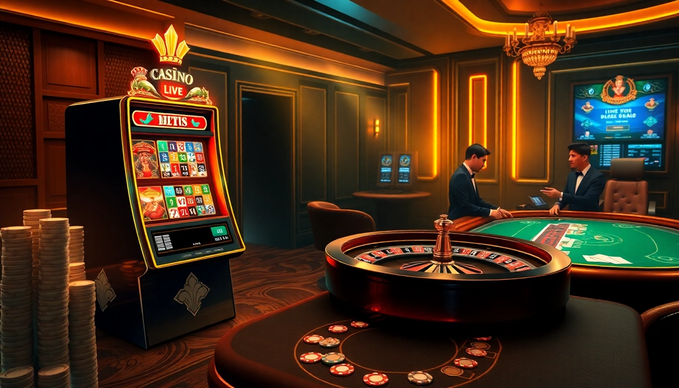 Experience thrilling betting actions at https://f8bet.net.in/ with a luxurious casino atmosphere featuring slot machines and vibrant roulette wheels.