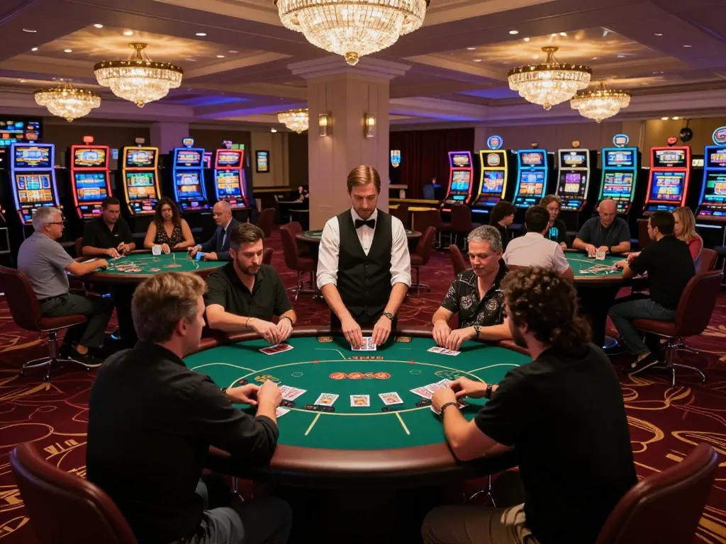 Experience thrilling poker gameplay at nhacaiuytinn with players engaged in action at a vibrant casino table