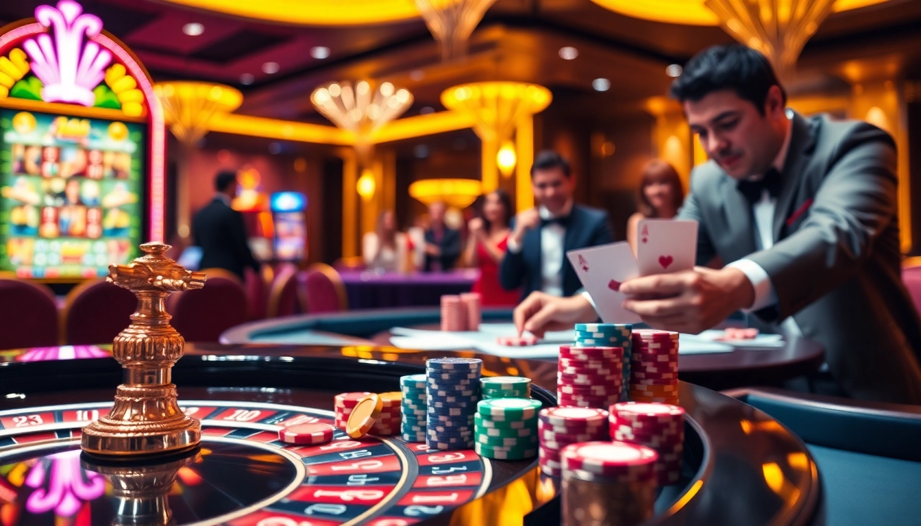Experience thrilling gameplay at https://nk88zz.bio/ with vibrant casino visuals, roulette, and poker excitement.