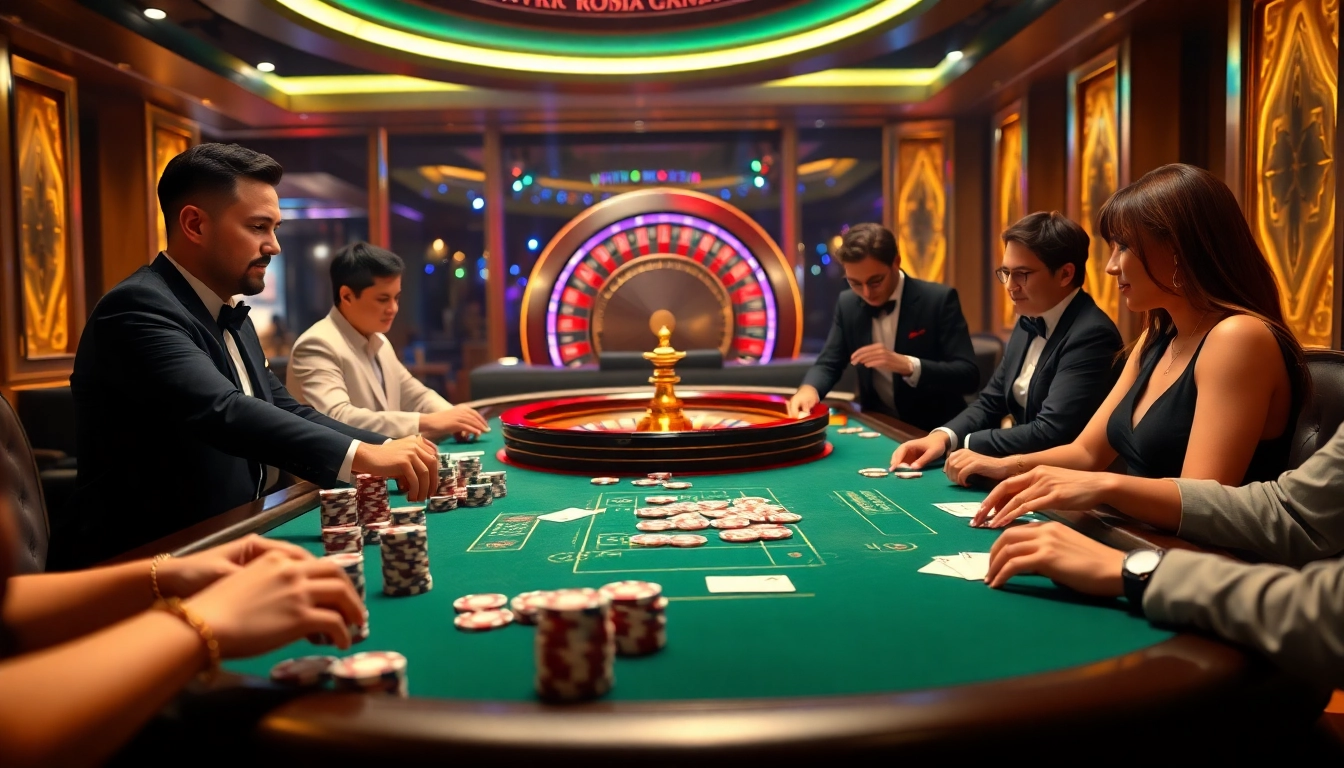 WIN678 features a luxurious casino experience with poker tables, vibrant chips, and engaging gameplay.
