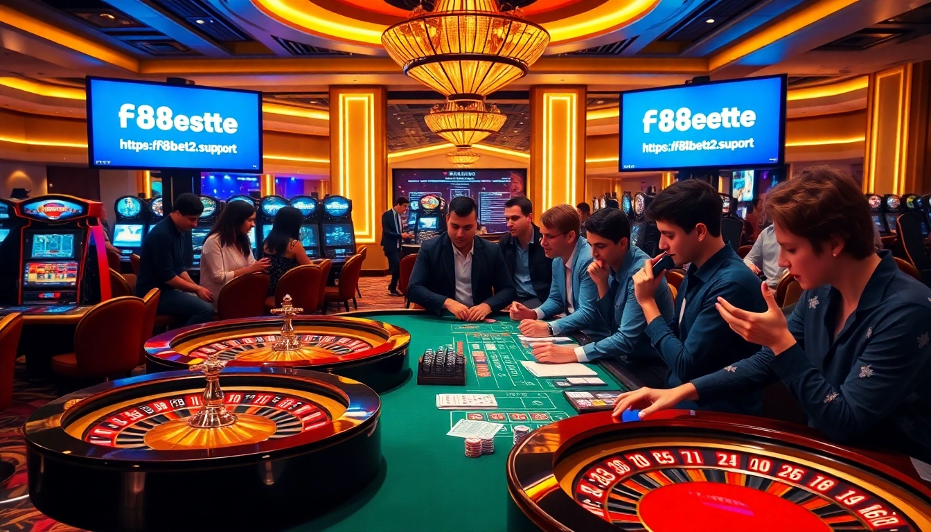 Players engaging in exciting casino games at https://f8beta2.support/ with vibrant tables and machines.