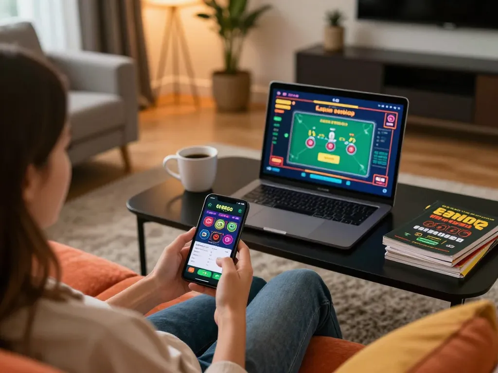Engaging home gaming session with ee88go app, showcasing online gambling experience