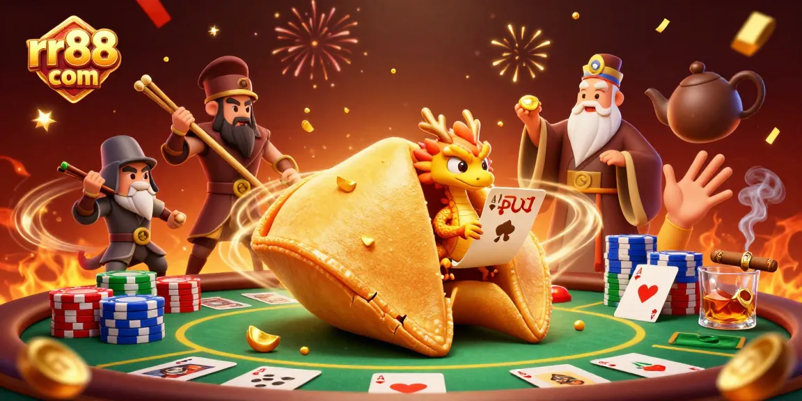 Experience exciting gambling action at rr88 com with vibrant luck-themed characters and illustrations.