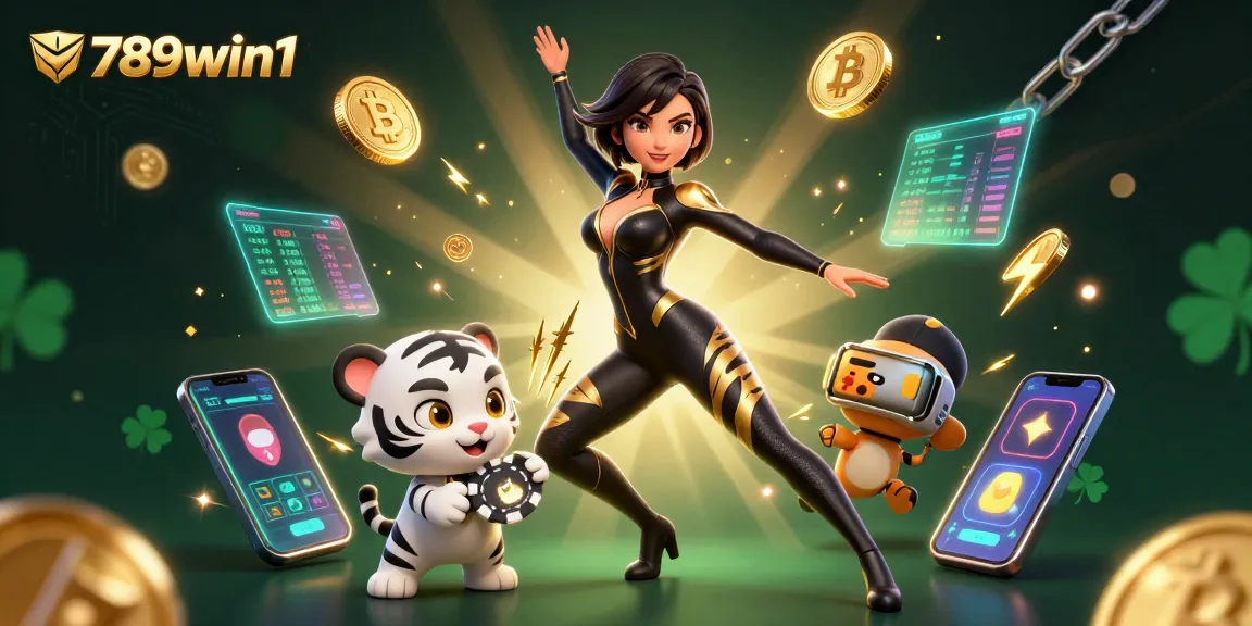 Engage with 789win1's vibrant gaming world featuring a dynamic scene of thrilling casino action.