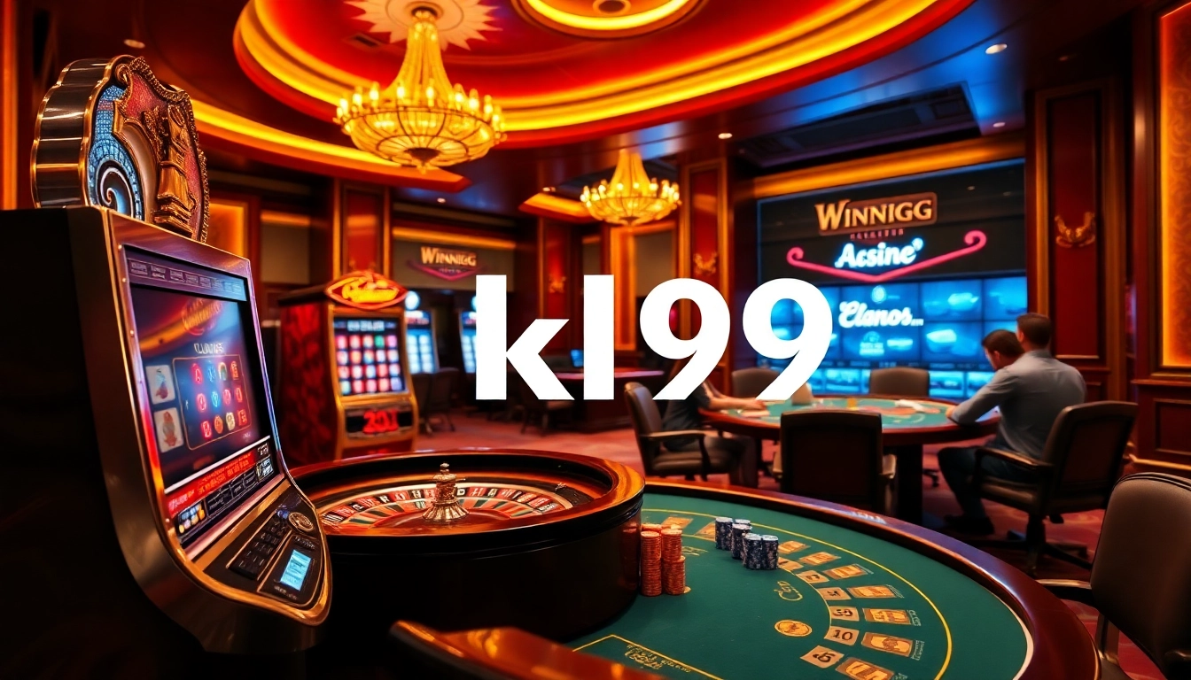 Experience the thrill of kl99 at an upscale casino with vibrant gaming tables and luxury ambiance.