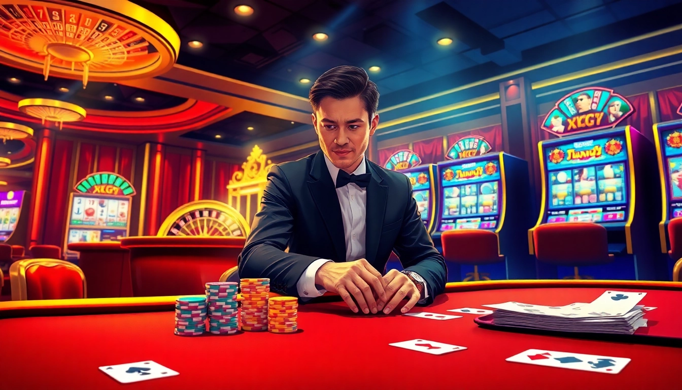 XXGG betting scene with poker chips and roulette wheel exuding luxury and excitement