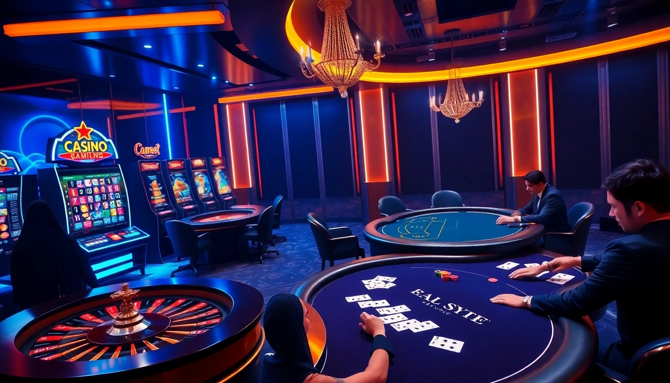 Engage in thrilling casino action at https://jtg88.com/ showcasing vibrant slot machines and poker excitement.