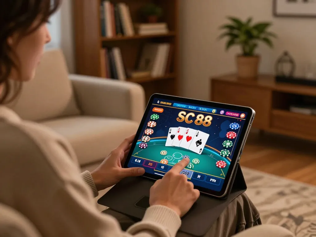 Engaging gameplay experience at SC 88 online casino from a cozy home environment.