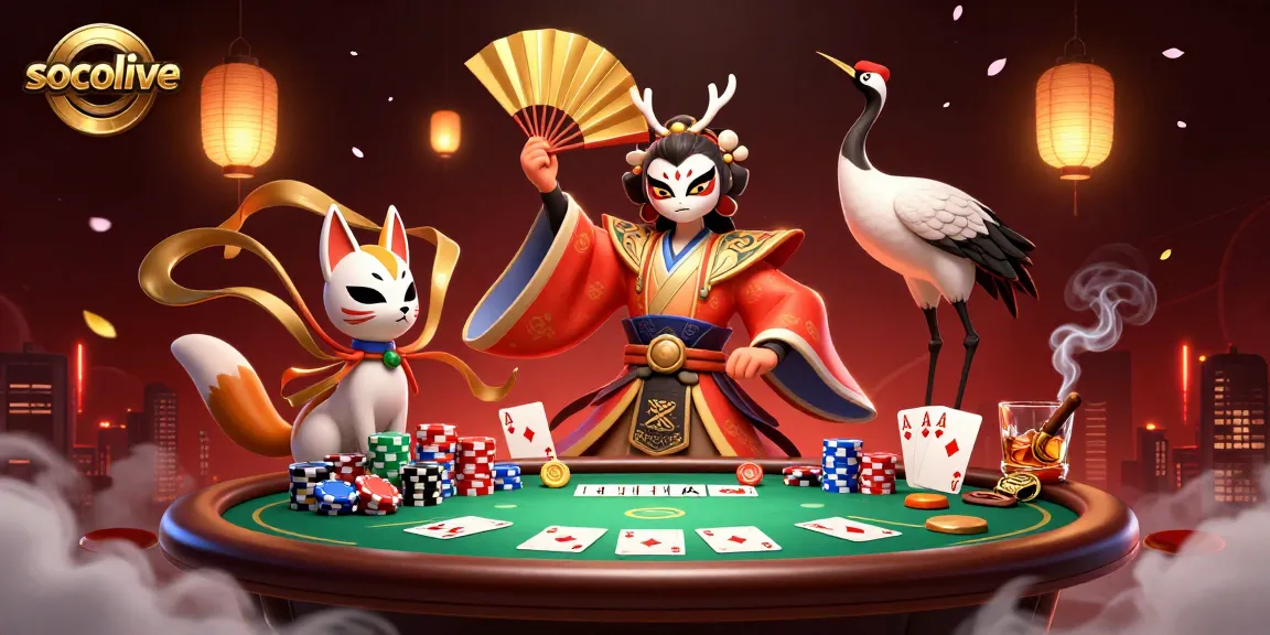 Socolive provides thrilling live betting action, featuring detailed poker elements and vibrant characters.