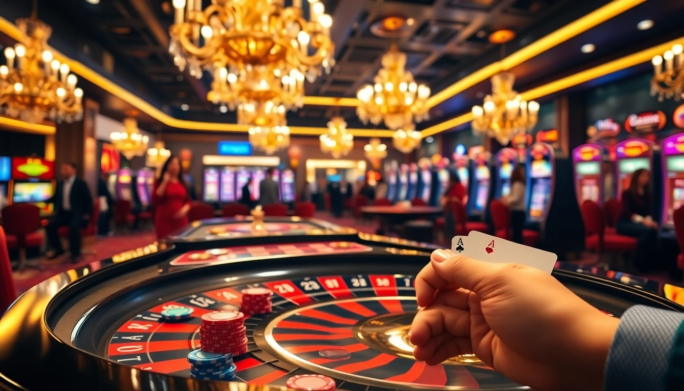 Experience thrilling gambling action at jl55 casino tables with vibrant chips and luxurious decor.