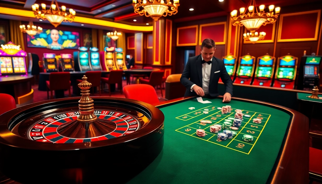 Experience exciting gameplay at https://lu88bb.com/ with vibrant casino tables and colorful poker chips.