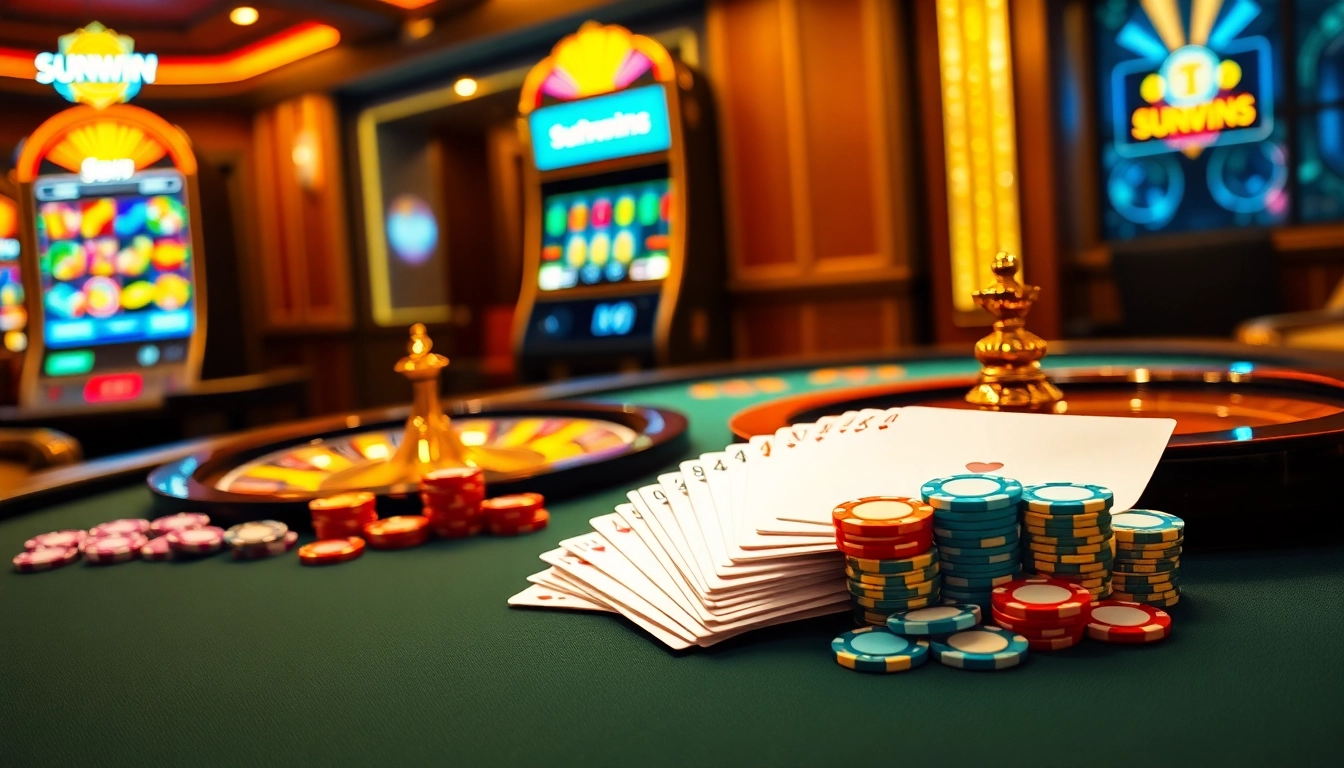 Experience thrilling online gambling at https://sunwin5.org/ with vibrant casino visuals.