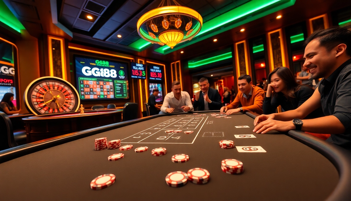 Experience thrilling moments at GG88 casino, featuring vibrant gameplay and high-quality poker chips.
