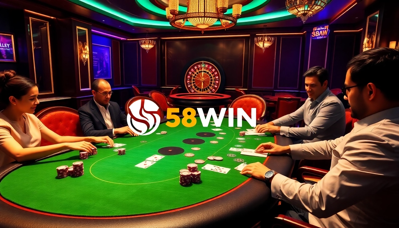 Experience excitement at nhà cái 58WIN with vibrant poker scenes and engaging casino elements.