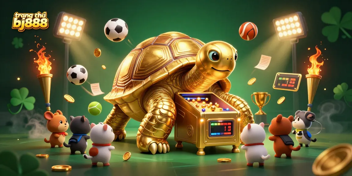 Engage in thrilling play at trang chủ bj888 with a vibrant scene of animated golden characters and dynamic sports elements.