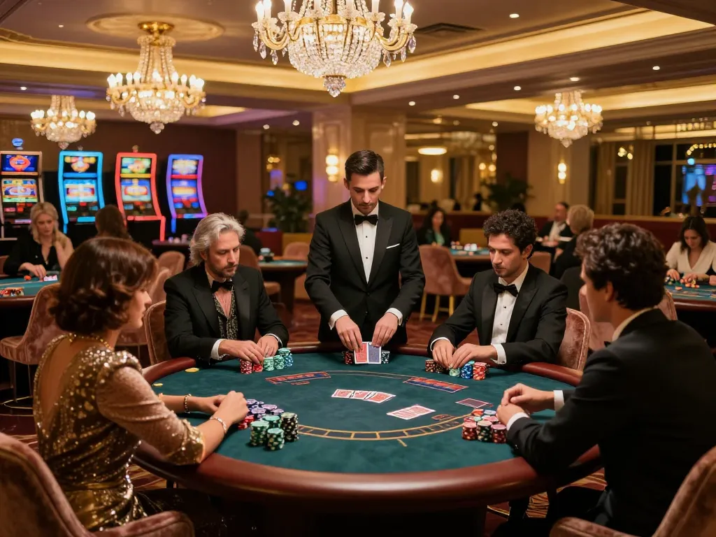 Twin68 VIP gaming experience with high-stakes poker action in a luxurious casino atmosphere