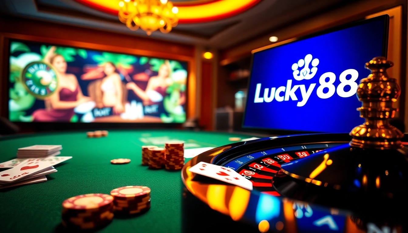 Experience the thrill of gaming at nhà cái lucky88 with vibrant casino tables and engaging online interfaces.