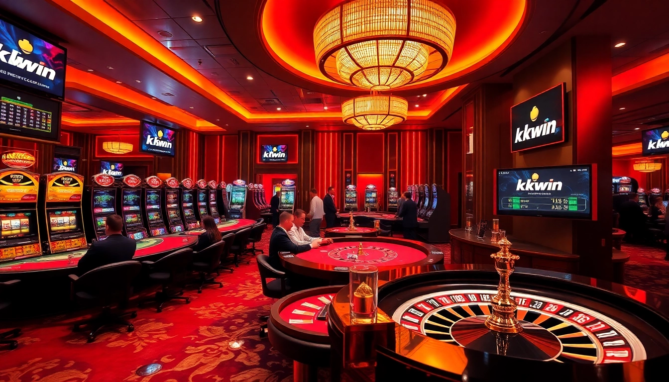 Experience the thrill of kkwin's luxurious casino atmosphere with engaging games and high stakes.