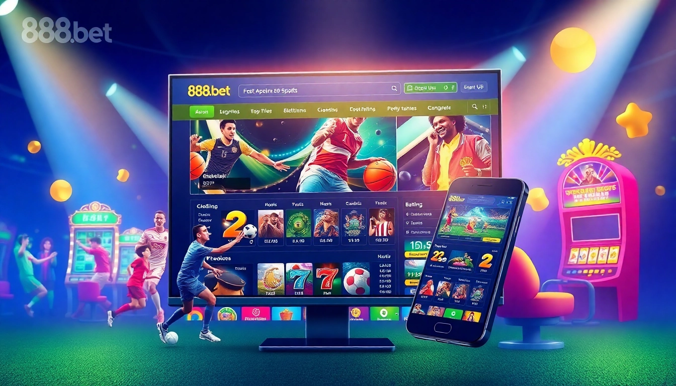 Experience 888b.bet's vibrant interface for online sports betting and casino games.