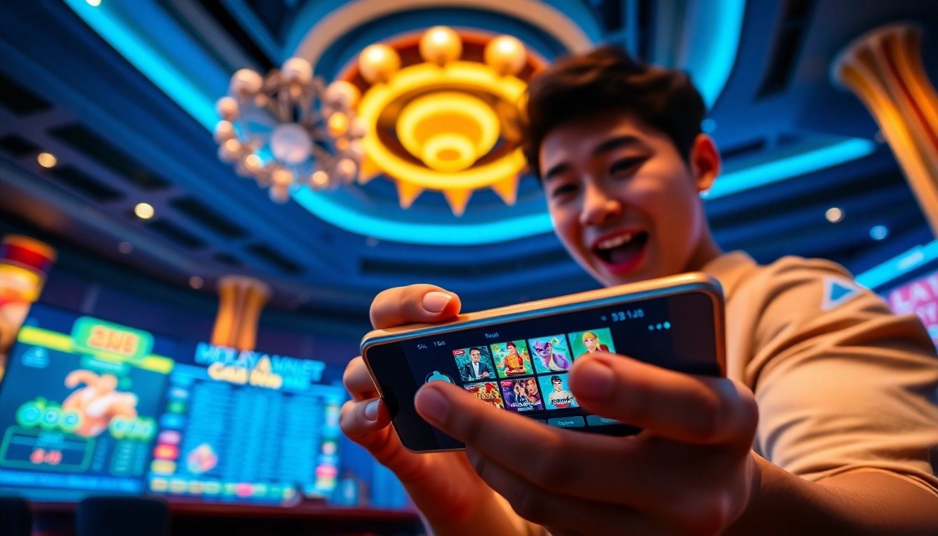 Dynamic gaming scene showcasing winvn88.live online betting app with engaging visuals.