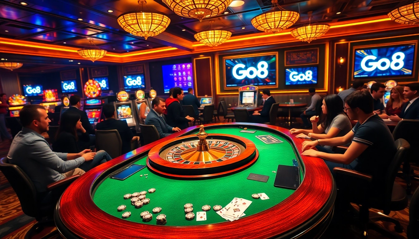 Experience thrilling gaming at Go8's luxurious casino and vibrant gambling atmosphere.