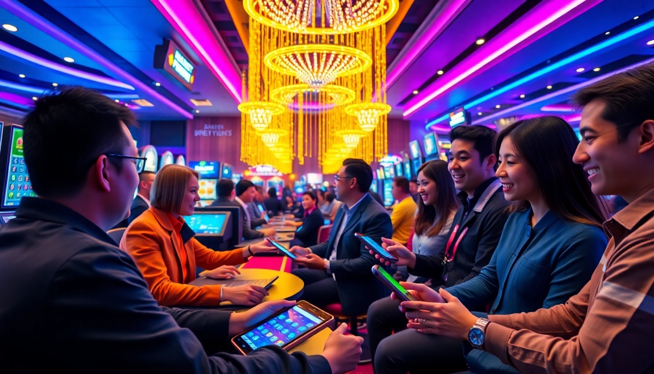 Exciting online betting scene at SBOBET showcasing diverse players and vibrant virtual casino games.