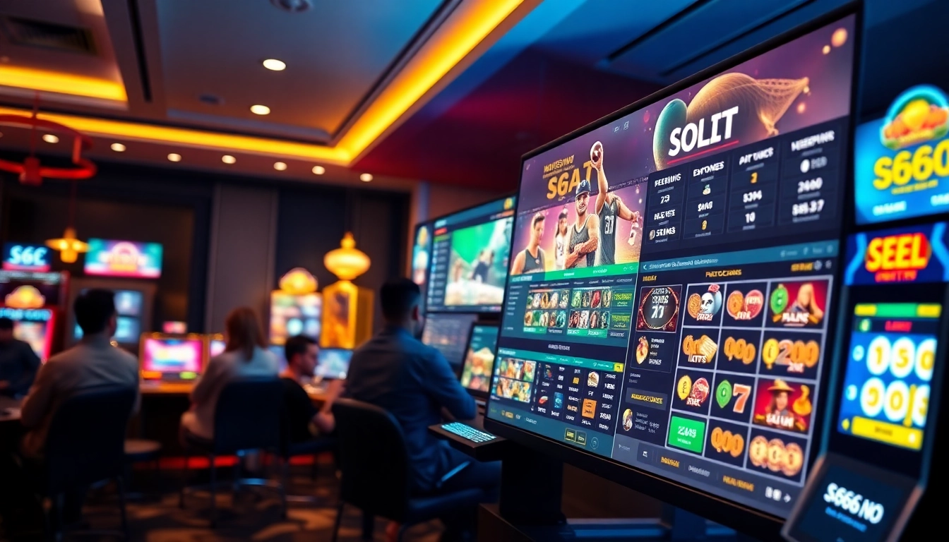 A vibrant scene of the secure online betting platform s666.nyc showcasing diverse gaming options and user-friendly interface.