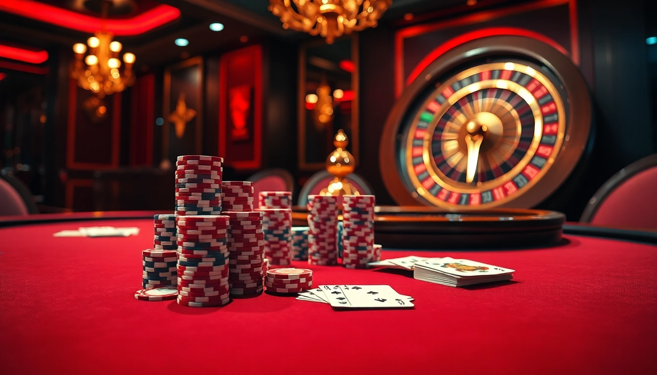 Exciting poker action at uu88 casino with vibrant chips and luxurious ambience.