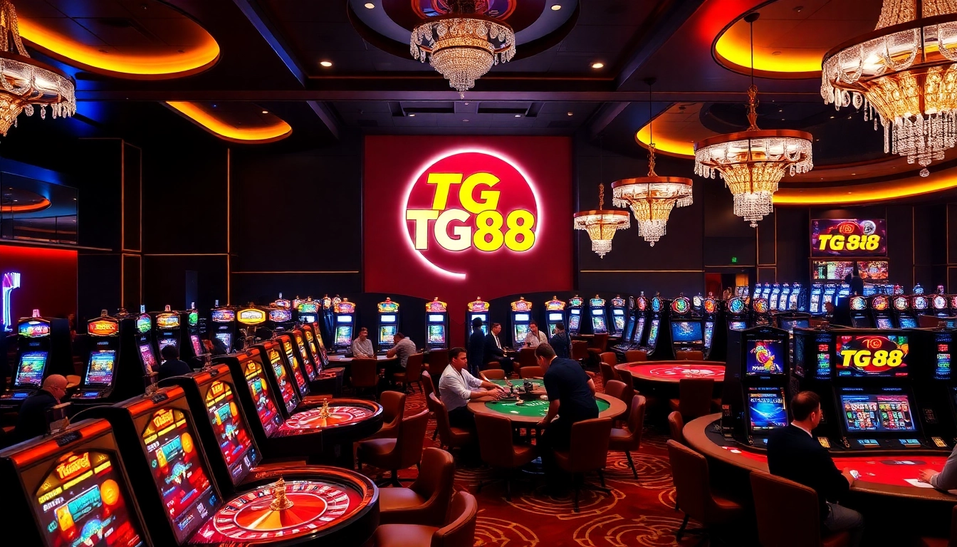Experience thrilling gaming at TG 88 casino with vibrant tables and luxury ambiance.