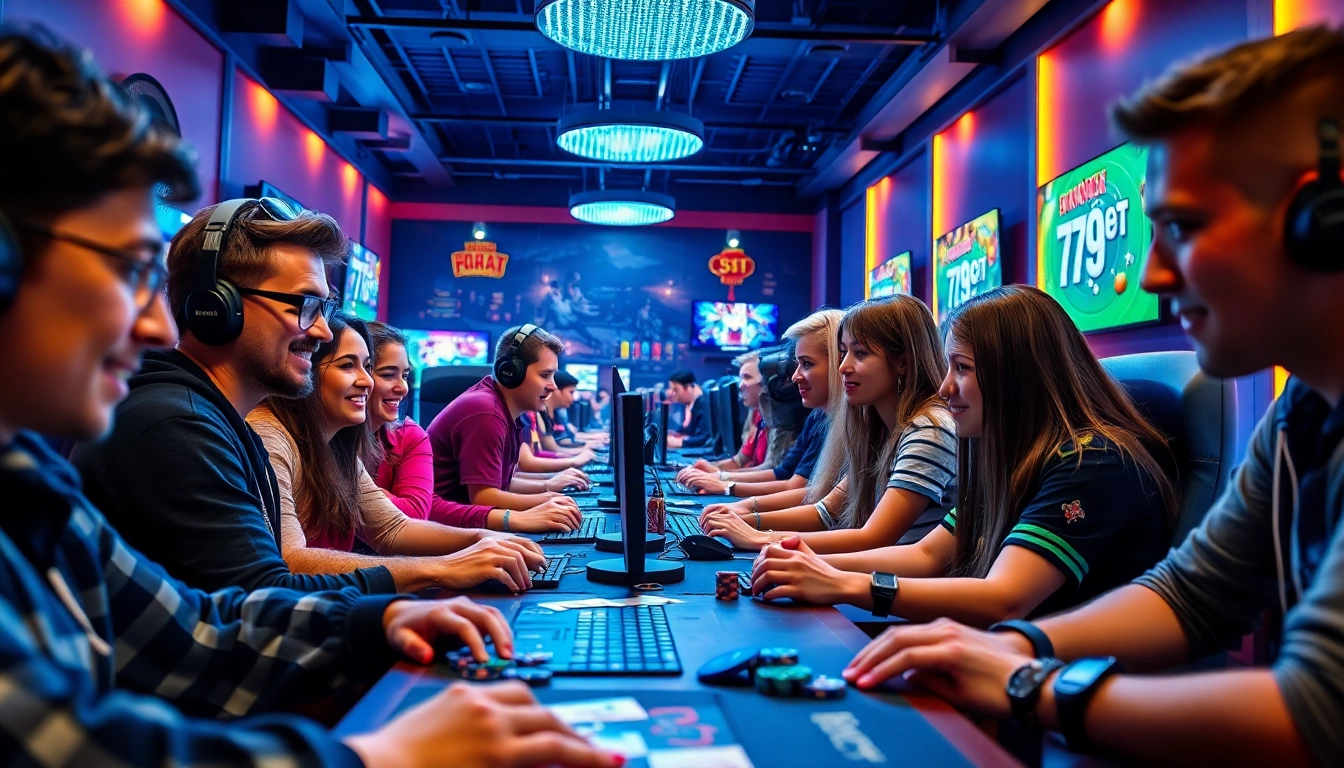 Engaging players immersed in online gaming at 789bet, showcasing poker and sports betting.