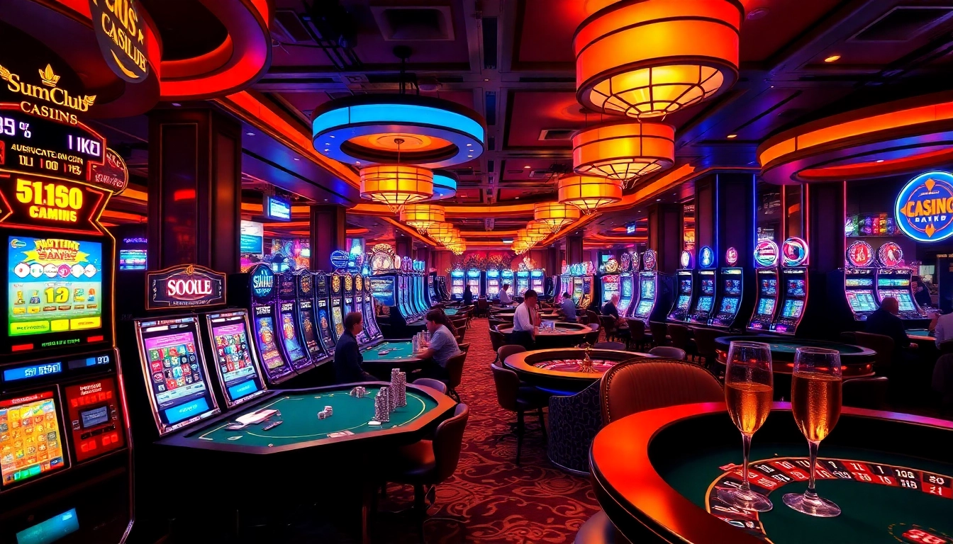 Experience the excitement at SumClub with luxurious casino games like slots and roulette.